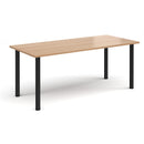 Rectangular radial leg meeting table in beech wood by Dams, featuring a sturdy design and smooth finish for professional settings.