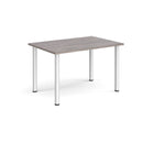 Rectangular radial leg meeting table in grey oak finish by Dams, showing smooth tabletop and modern design.