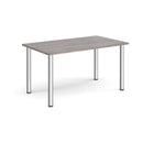 Rectangular radial leg meeting table in grey oak finish by Dams, showcasing a modern design with sturdy radial legs.