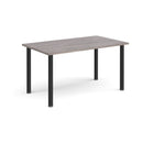 Rectangular Radial Leg Meeting Table in Grey Oak by Dams, showing smooth tabletop and modern radial leg design.