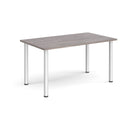 Rectangular radial leg meeting table in grey oak finish by Dams, showcasing a modern design with sturdy radial legs.