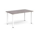 Rectangular Radial Leg Meeting Table in grey oak finish by Dams, featuring a modern design with sturdy radial legs.