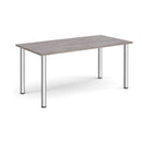 Rectangular radial leg meeting table in grey oak finish by Dams, showcasing a modern design with a smooth surface and sturdy legs.