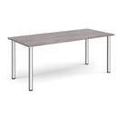 Rectangular Radial Leg Meeting Table in grey oak finish by Dams, showcasing a modern office conference table with radial leg design.