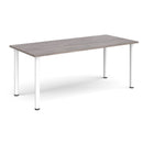 Rectangular radial leg meeting table in grey oak finish by Dams, showcasing smooth surface and modern design.
