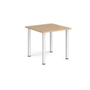 Rectangular radial leg meeting table in Kendal Oak by Dams, showing a spacious wooden conference table with radial leg design.