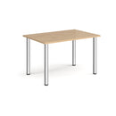 Dams Rectangular Radial Leg Meeting Table in Kendal Oak wood with a smooth surface and radial leg design.