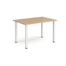 Rectangular radial leg meeting table in Kendal Oak finish by Dams, showing a modern conference table with wooden top and radial legs.