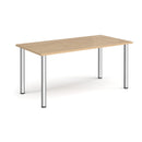 Rectangular radial leg meeting table in Kendal Oak wood with a modern design, suitable for conference or meeting rooms.