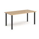 Rectangular radial leg meeting table in Kendal Oak wood by Dams, showcasing smooth surface and sturdy design.