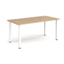 Dams Rectangular Radial Leg Meeting Table in Kendal Oak wood with radial leg design, suitable for conference or meeting rooms.
