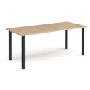 Rectangular Radial Leg Meeting Table in Kendal Oak finish by Dams, showing its sturdy wooden legs and spacious tabletop design.