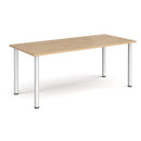 Rectangular radial leg meeting table in Kendal Oak finish by Dams, showcasing a modern wood conference table with radial leg design.