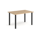 Rectangular radial leg meeting table in oak by Dams, showing smooth wood surface and modern design with sturdy radial legs.