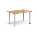 Rectangular radial leg meeting table in oak wood with Dams brand, featuring a smooth tabletop and sturdy legs.