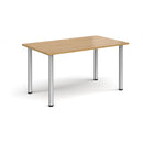 Rectangular radial leg meeting table in oak wood with Dams brand, featuring a modern design and sturdy construction.