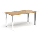 Rectangular radial leg meeting table in oak wood with Dams brand, featuring a sleek, modern design for office or conference use.