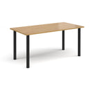 Rectangular radial leg meeting table in oak wood with Dams branded sturdy design, ideal for conference or meeting rooms.