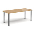 Rectangular radial leg meeting table in oak wood with Dams brand, showcasing a modern design and sturdy construction.