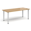 Rectangular oak radial leg meeting table by Dams with a smooth wooden surface and sturdy radial leg support.