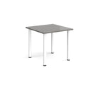 Dams rectangular radial leg meeting table in Onyx Grey with a smooth surface and radial leg design, suitable for conference rooms.