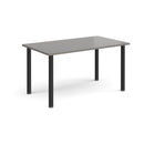 Rectangular radial leg meeting table in Onyx Grey by Dams, showcasing a sleek, modern office table with radial leg design.