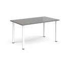 Dams rectangular radial leg meeting table in Onyx Grey with a sleek design, ideal for conference or meeting rooms.
