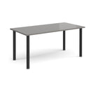 Rectangular radial leg meeting table in Onyx Grey by Dams, showcasing a modern office table with radial legs and sleek surface.