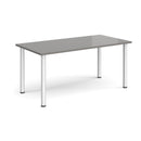 Rectangular radial leg meeting table in Onyx Grey by Dams, showing a sleek, modern design with sturdy radial legs.