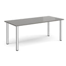 Rectangular radial leg meeting table in Onyx Grey by Dams, showing a sleek, modern office table with radial leg design.