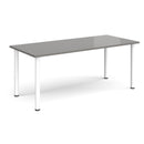 Rectangular radial leg meeting table in Onyx Grey by Dams, showing a sleek, modern design with sturdy radial legs and a smooth tabletop.