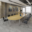 Rectangular radial-leg meeting table in Onyx Grey with sleek Dams design, showing the table's surface and radial leg support.