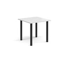 Rectangular Radial Leg Meeting Table in white by Dams, showing smooth surface and sturdy radial leg design.