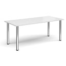 Dams rectangular radial leg meeting table in white with a smooth surface and sturdy radial legs.