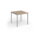 Dams Flexi 25 rectangular table with Kendal Oak tabletop and silver frame, showcasing a modern dining or work surface.