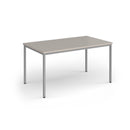 Dams Flexi 25 rectangular table with silver frame and light grey tabletop, modern office or conference room furniture