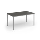 Dams Flexi 25 rectangular table with silver frame and onyx grey tabletop, modern office furniture design