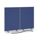 Dams 1200mm floor-standing fabric screen with 2-way panel linking strip for flexible space division.