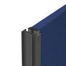Dams 1200mm fabric screen with 4-way panel linking strip, floor-standing partition for flexible room division.