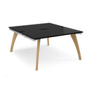Black Fuze Back To Back Desks by Dams, showcasing two interconnected workstations with modern black finish and sleek design.