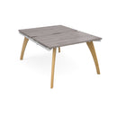 Dams Fuze Back To Back Desks in grey oak finish, featuring modern workspace with two connected desks and sleek design.