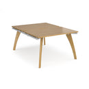 Dams Fuze Back To Back Desks in oak wood finish, featuring sleek, modern office desks designed for efficient workspace sharing.
