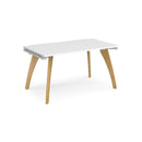 Dams Fuze Single Desk in white with sleek modern design, featuring a smooth tabletop and sturdy legs.