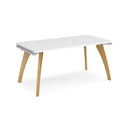 Dams Fuze Single Desk in white with sleek modern design, featuring a spacious work surface and minimalist style.