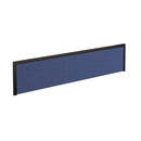 Blue fabric desktop screen with black aluminum frame by Dams, providing privacy and style for office or workspace setups.