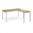 Dams Adapt Desk with 800mm Kendal Oak return section showing the desk surface and natural wood finish.