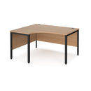 Dams Maestro 25 ergonomic desk with black bench leg, beech finish, left-hand configuration, and modern office design.