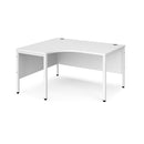 Dams Maestro 25 ergonomic white desk with bench-leg design, featuring a spacious work surface and modern style.