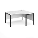 White Maestro 25 ergonomic desk with bench legs by Dams, featuring a spacious work surface and sturdy construction.