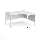 White Maestro 25 ergonomic desk with bench legs by Dams, featuring a spacious work surface and modern design.
